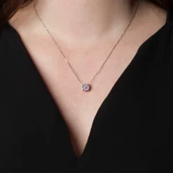 Halo Diamond Pendant 14K, 1/2 ctw.