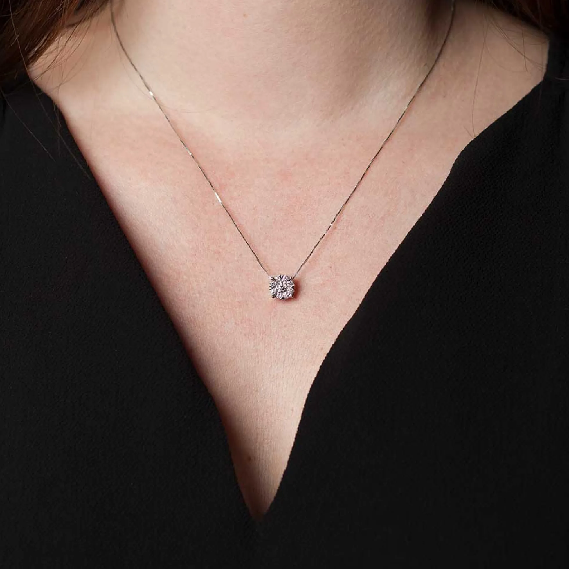 Halo Diamond Pendant 14K, 1/2 ctw.