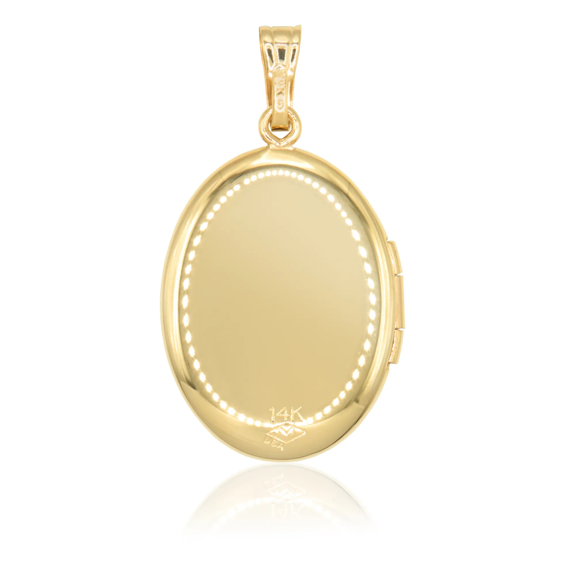 Hand Engraved Oval Locket, 14K Yellow Gold