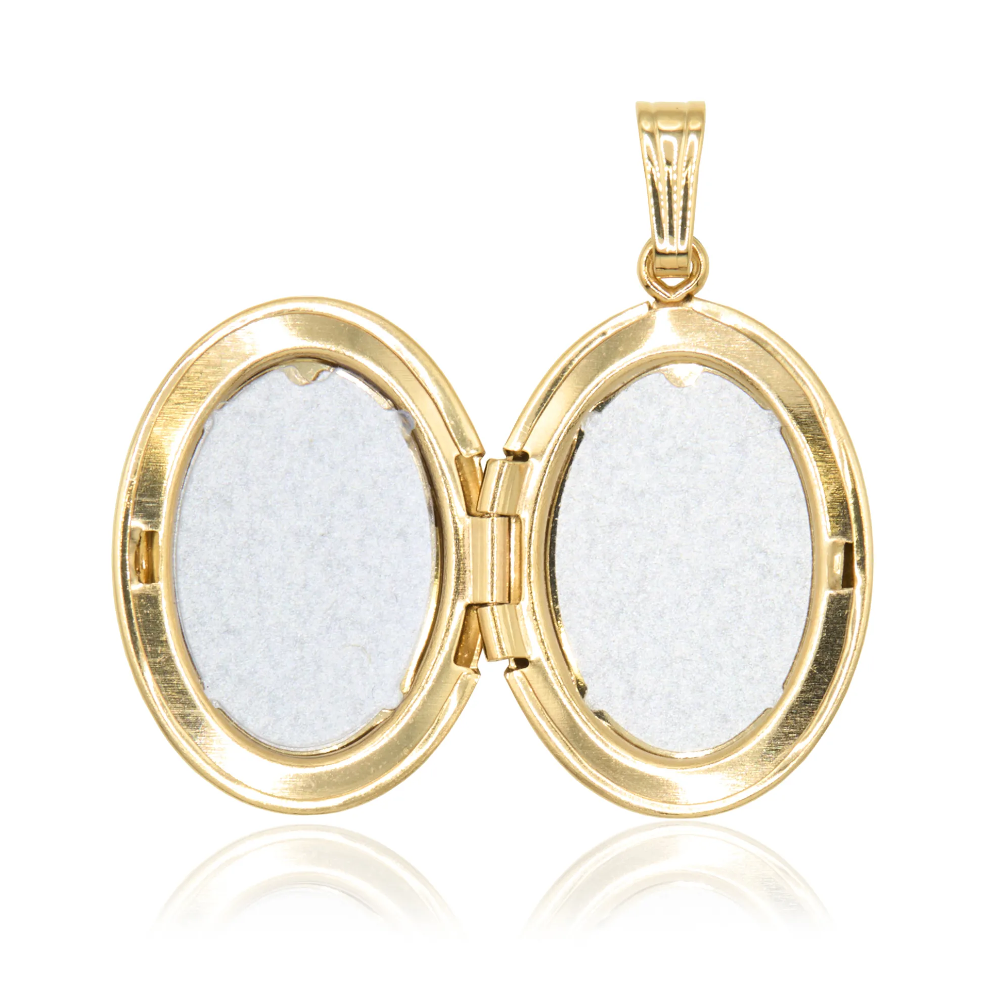Hand Engraved Oval Locket, 14K Yellow Gold