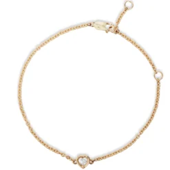 Heart Cut Diamond Bracelet, 14K Yellow Gold