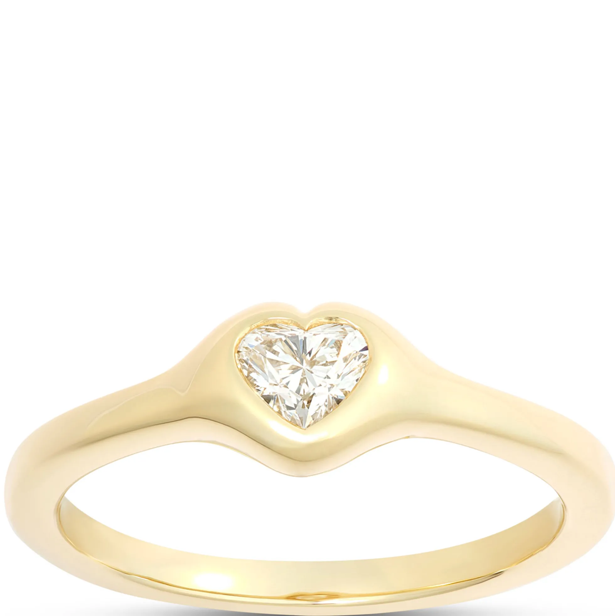 Heart Shaped Diamond Ring, ¼ Carat, 14K Yellow Gold