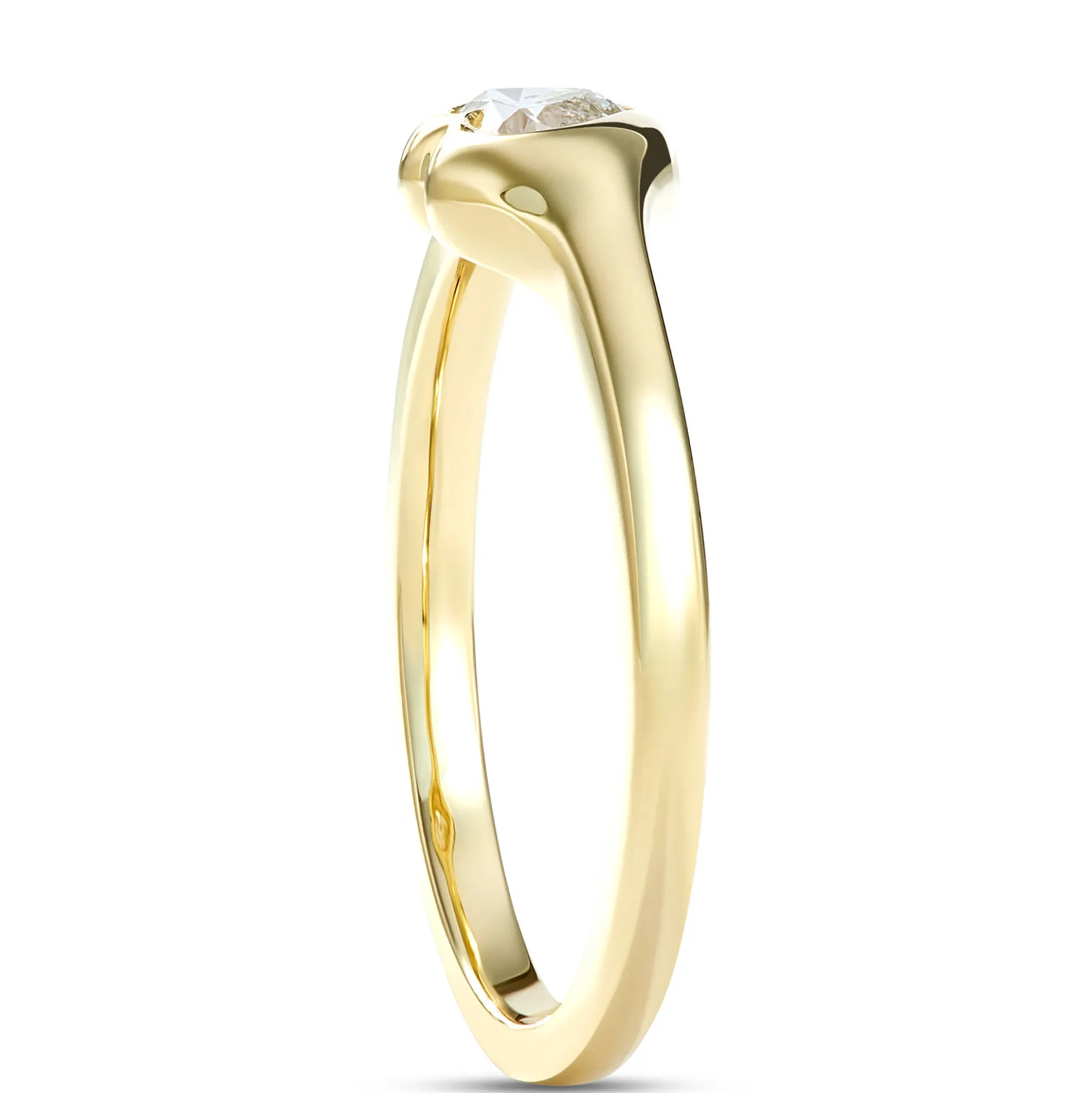 Heart Shaped Diamond Ring, ¼ Carat, 14K Yellow Gold