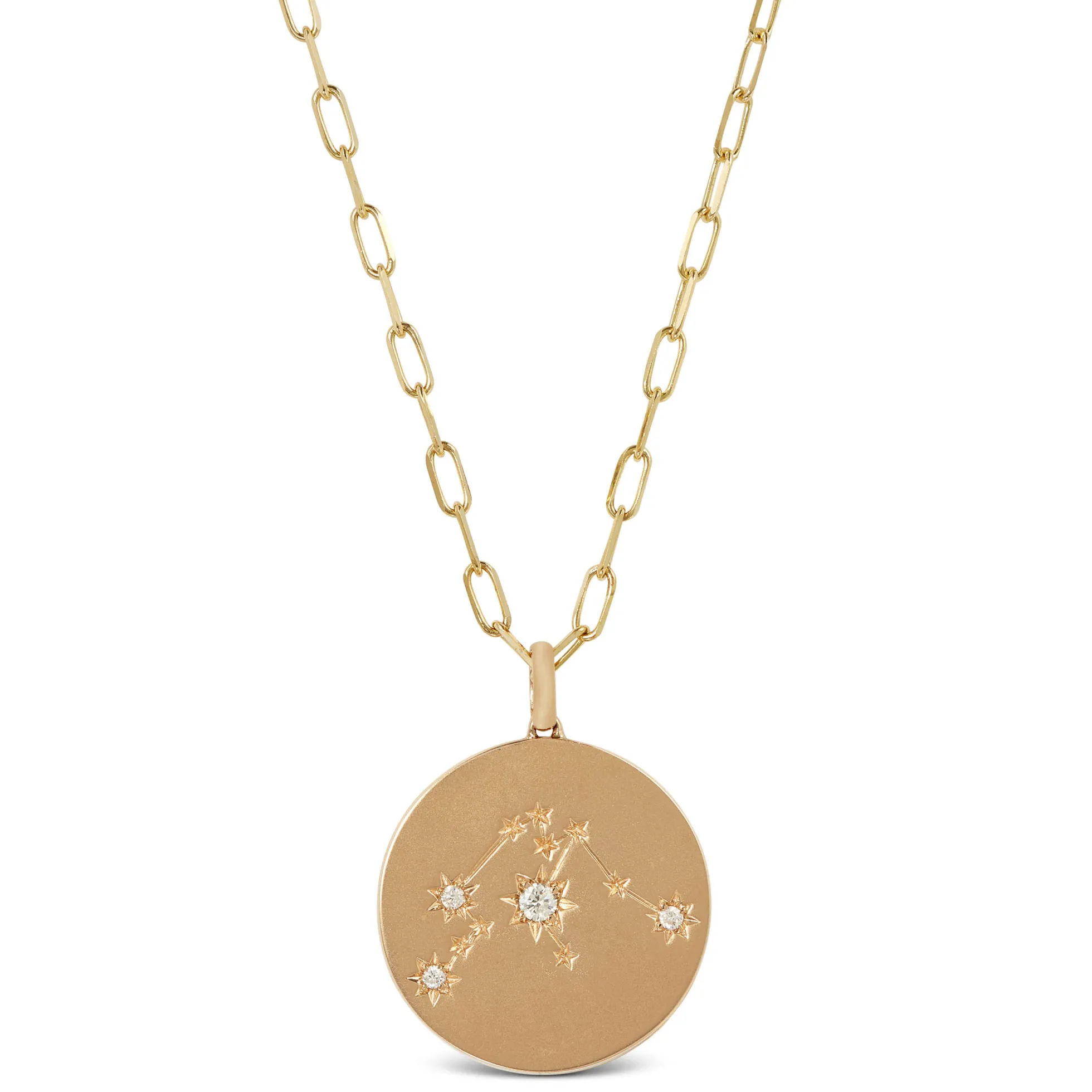 Ikuma Canadian Diamond Aquarius Zodiac Necklace, 14K Yellow Gold