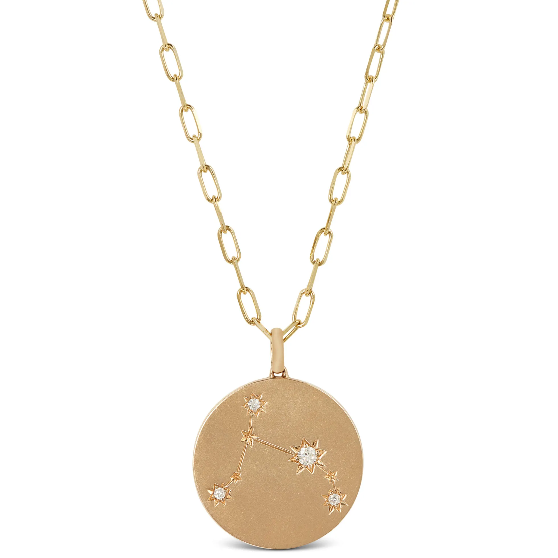 Ikuma Canadian Diamond Aries Zodiac Necklace, 14K Yellow Gold