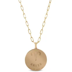 Ikuma Canadian Diamond Aries Zodiac Necklace, 14K Yellow Gold
