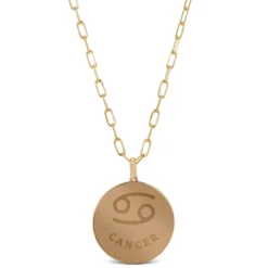 Ikuma Canadian Diamond Cancer Zodiac Necklace, 14K Yellow Gold