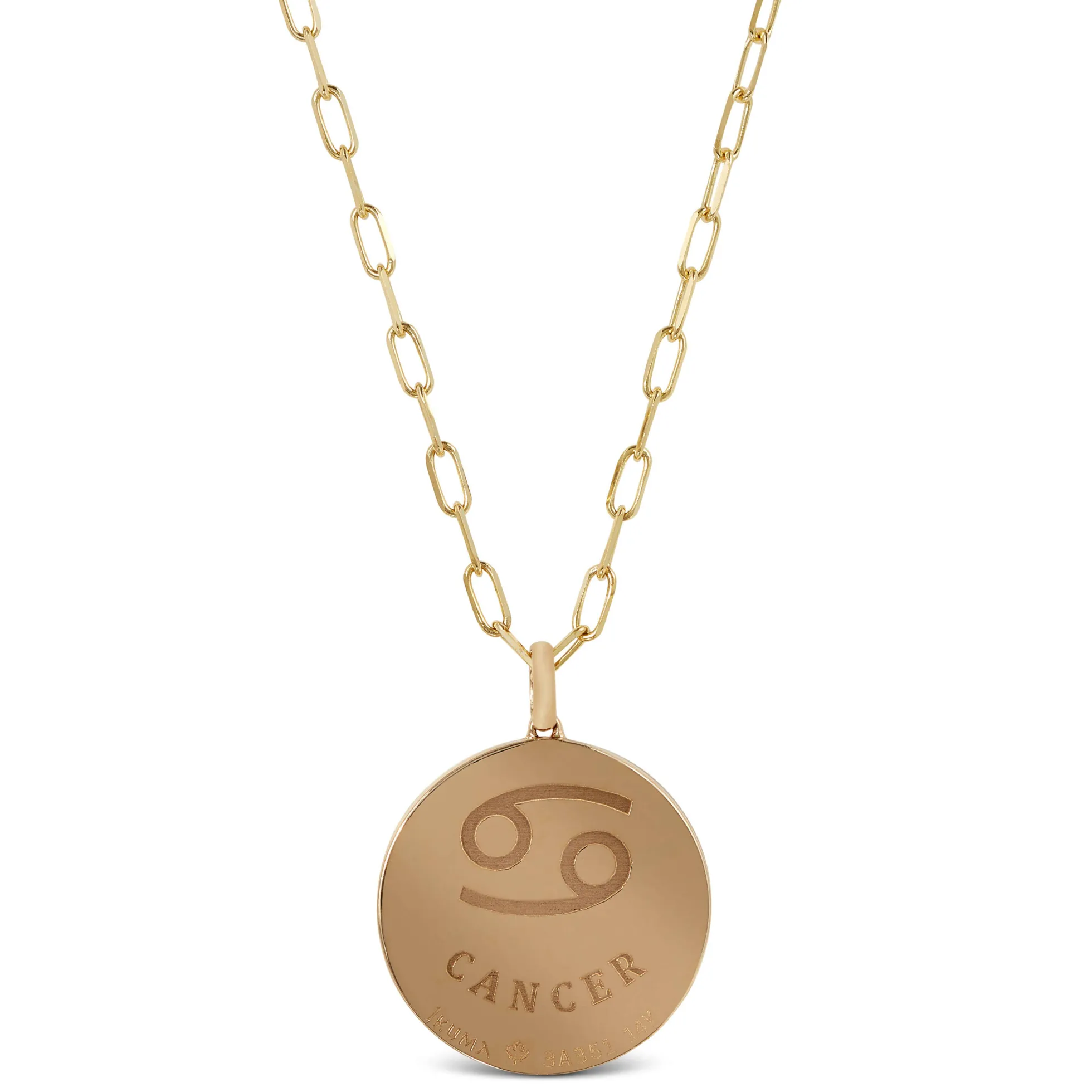 Ikuma Canadian Diamond Cancer Zodiac Necklace, 14K Yellow Gold