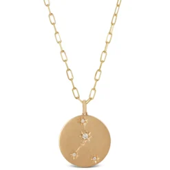 Ikuma Canadian Diamond Cancer Zodiac Necklace, 14K Yellow Gold