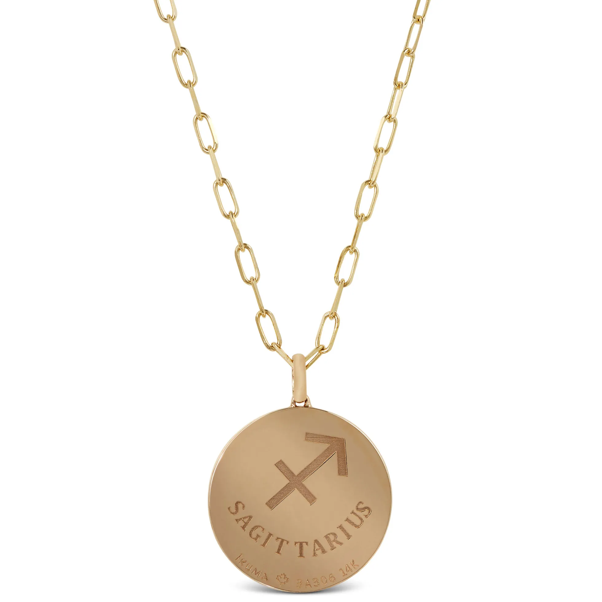 Ikuma Canadian Diamond Sagittarius Zodiac Necklace, 14K Yellow Gold