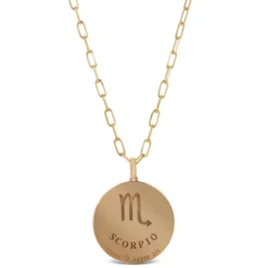 Ikuma Canadian Diamond Scorpio Zodiac Necklace, 14K Yellow Gold