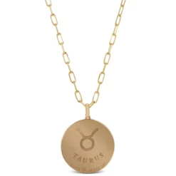 Ikuma Canadian Diamond Taurus Zodiac Necklace, 14K Yellow Gold