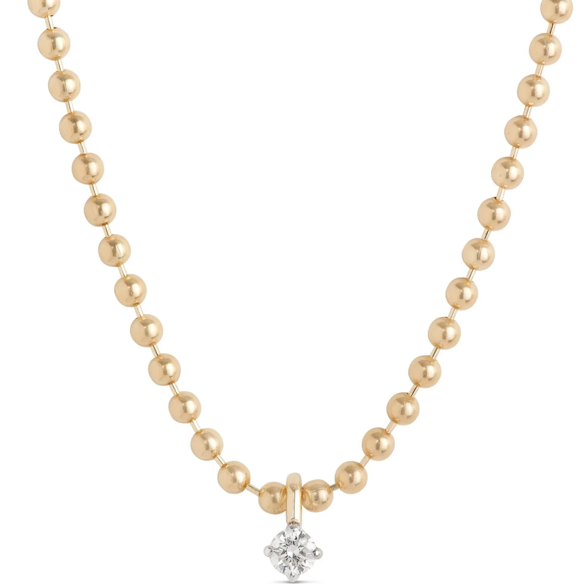 Ikuma Classic Round Diamond Pendant, 1/10 Carat Total Weight, 14K Yellow Gold