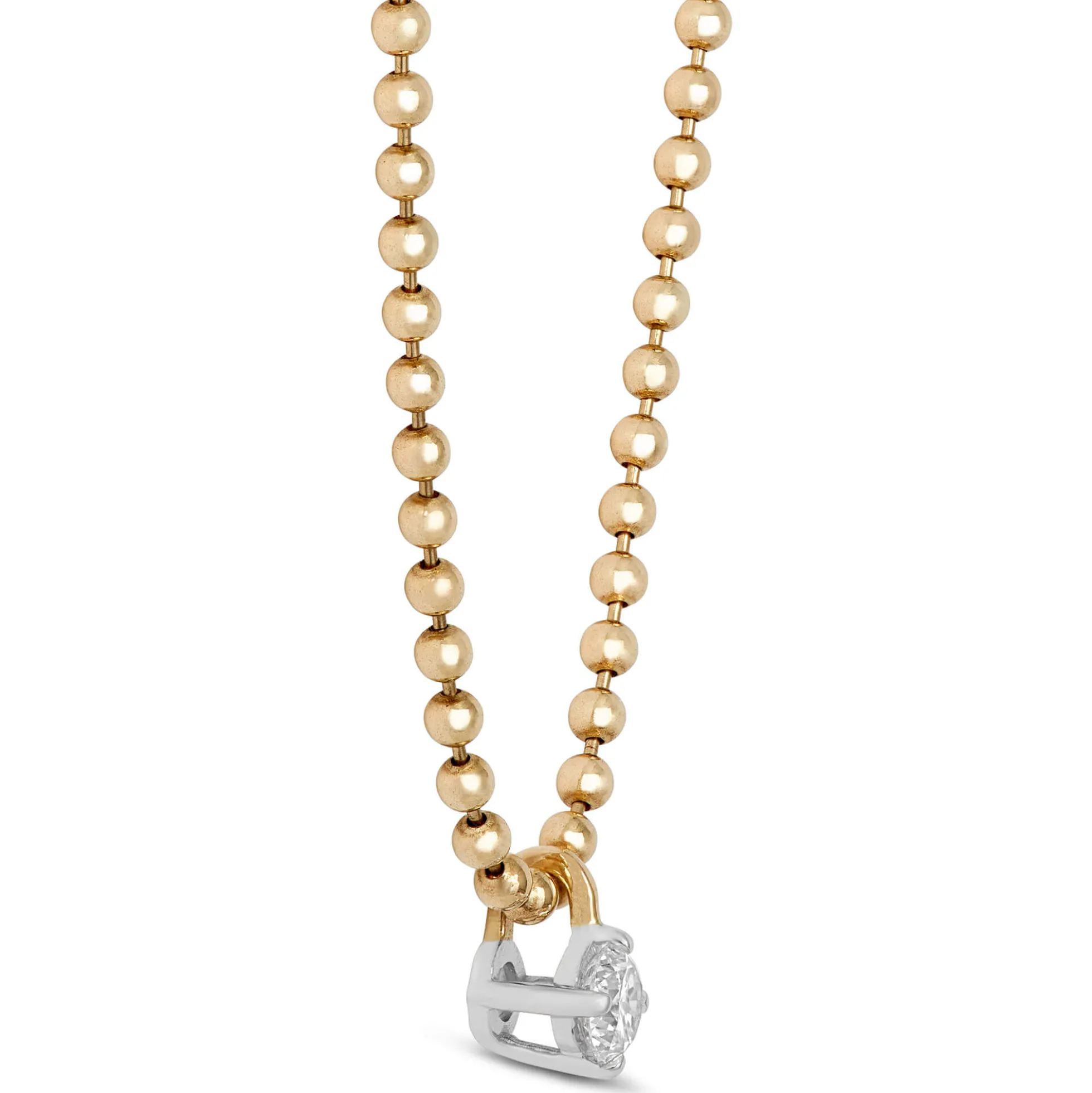 Ikuma Classic Round Diamond Pendant, ¼ Carat Total Weight, 14K Yellow Gold