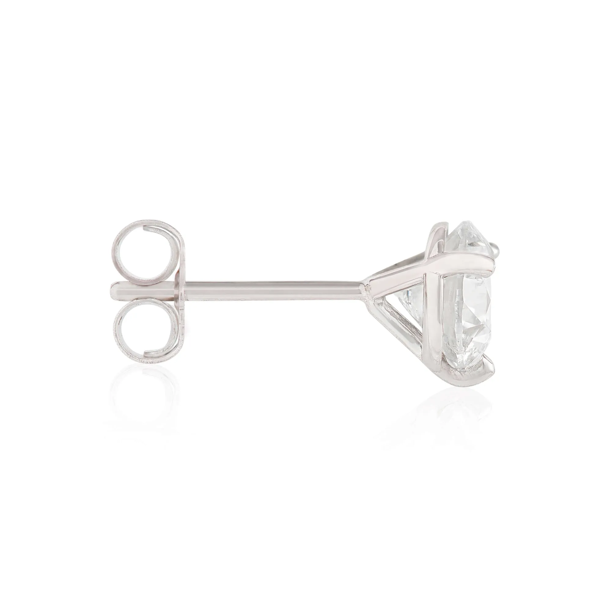 Ikuma Classic Round Diamond Studs, 1 3/8 Carat Total Weight,14K White Gold