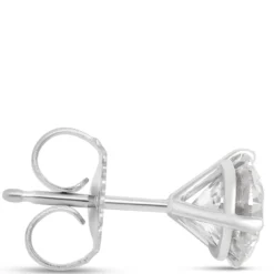 Ikuma Classic Round Diamond Studs, 2 Carat Total Weight,14K White Gold