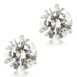 Ikuma Classic Round Diamond Studs, 3 1/4Carat Total Weight,14K White Gold