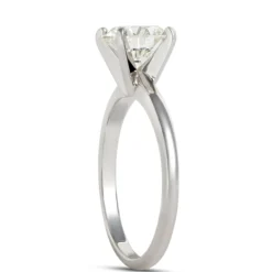 Ikuma Diamond Solitaire Ring 14K White Gold