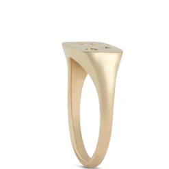 Ikuma Diamon Signet Pinky Ring, 14K Yellow Gold