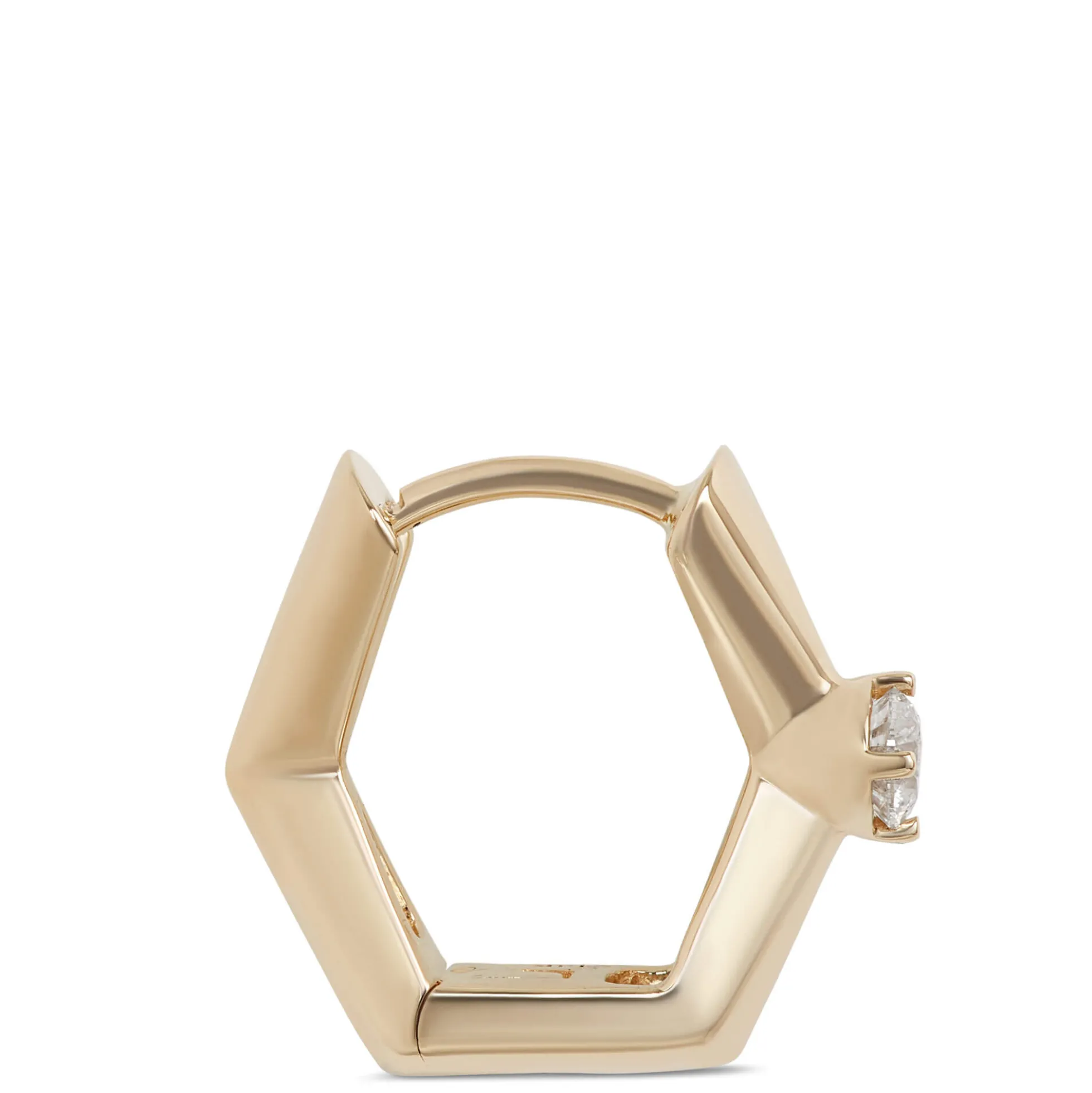 Ikuma Round Diamond Solitaire Huggie Earrings, 14K Yellow Gold