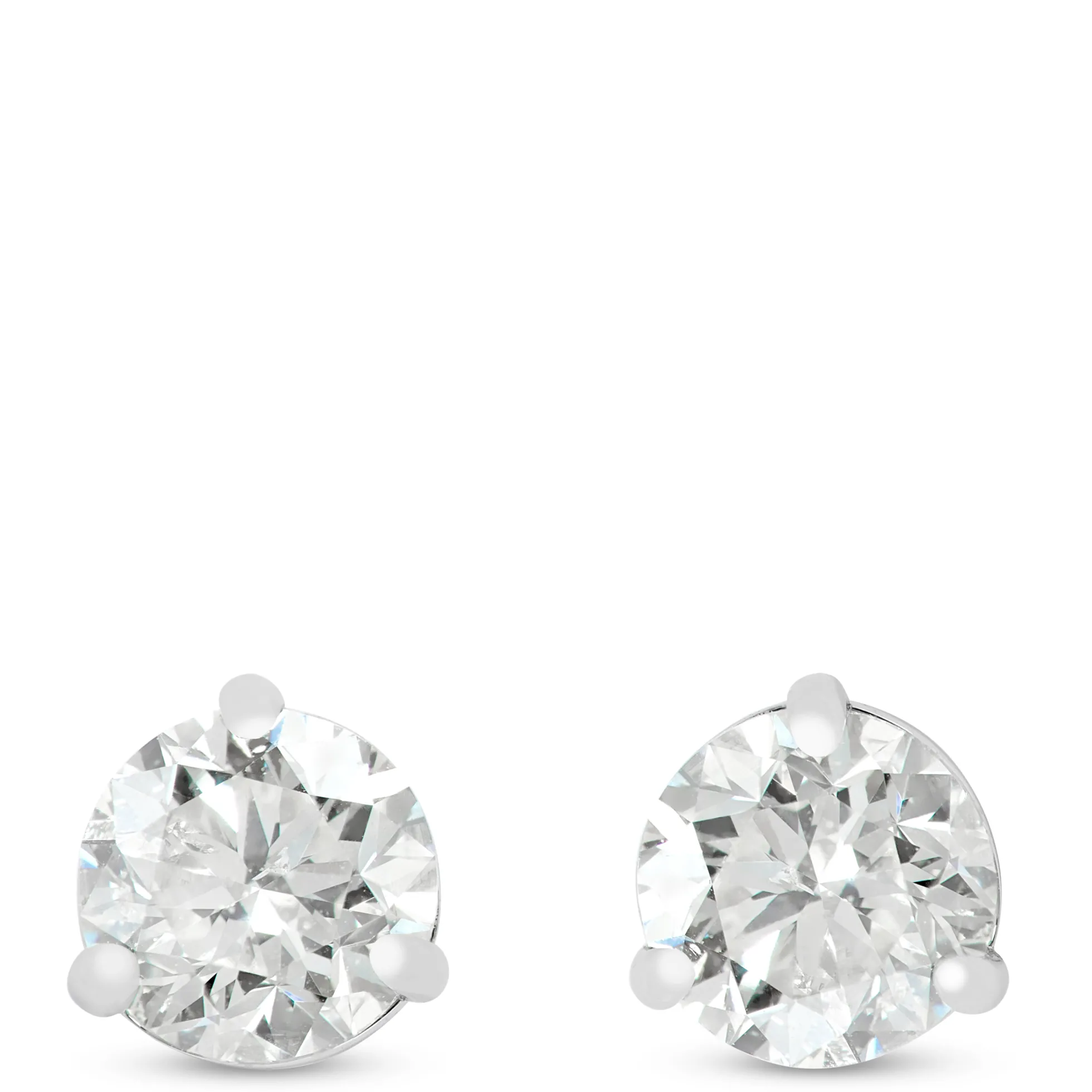 Ikuma Round Diamond Stud Earrings, 1 Carat Total Weight, in 14K White Gold