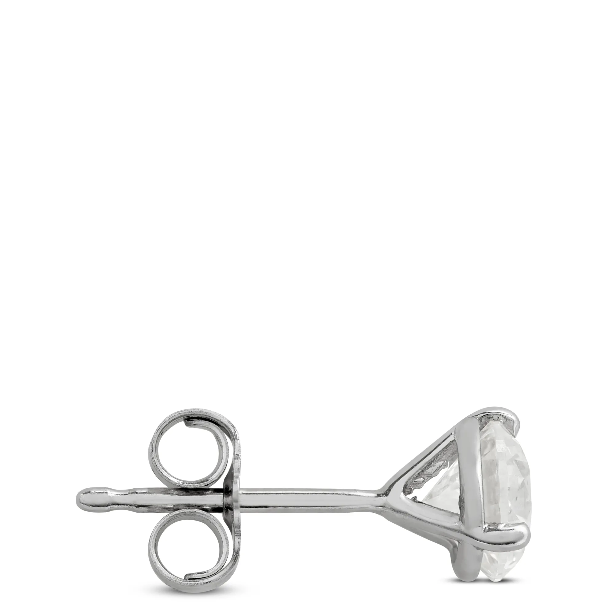 Ikuma Round Diamond Stud Earrings, 1 Carat Total Weight, in 14K White Gold