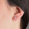 Ikuma Round Diamond Stud Earrings, ¾ Carat Total Weight, in 14K White Gold