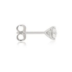 Ikuma Round Diamond Stud Earrings, ½ Carat Total Weight, in 14K White Gold