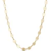 18-Inch Bar and Oval Mirrored Link Necklace, 14K Yellow Gold