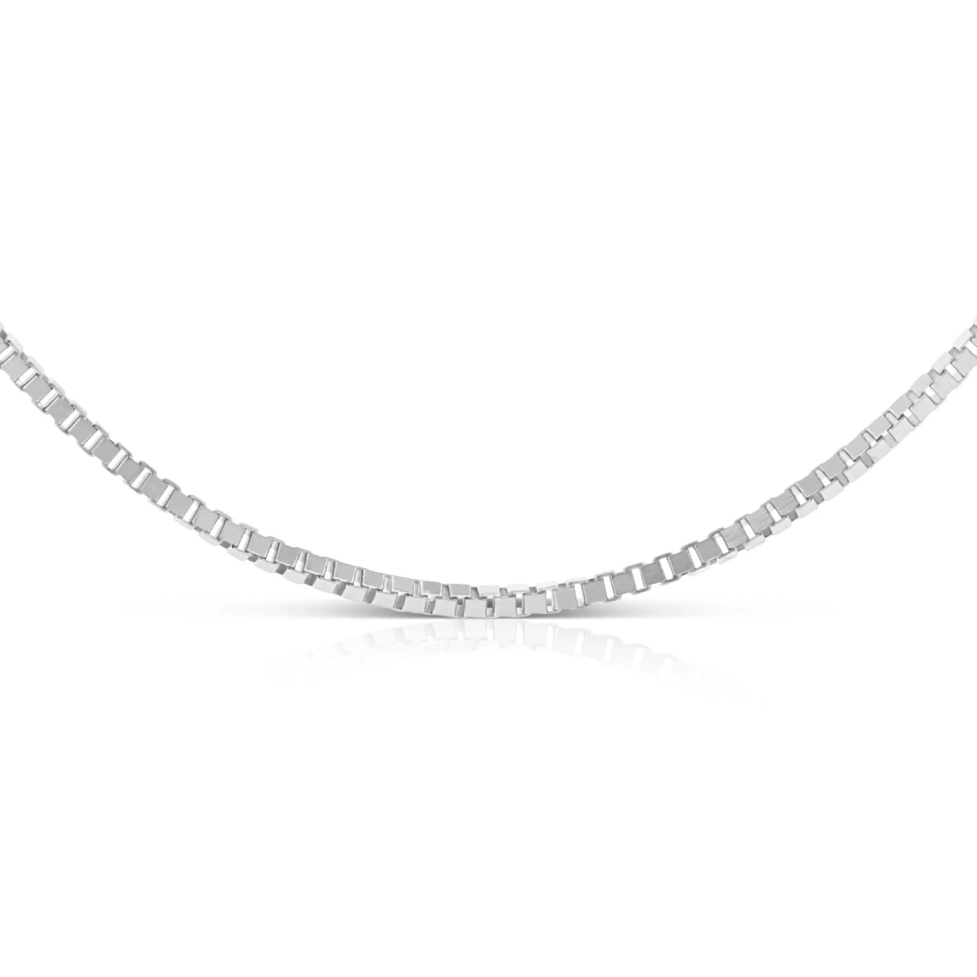 22-Inch Box Chain Necklace, 14K White Gold