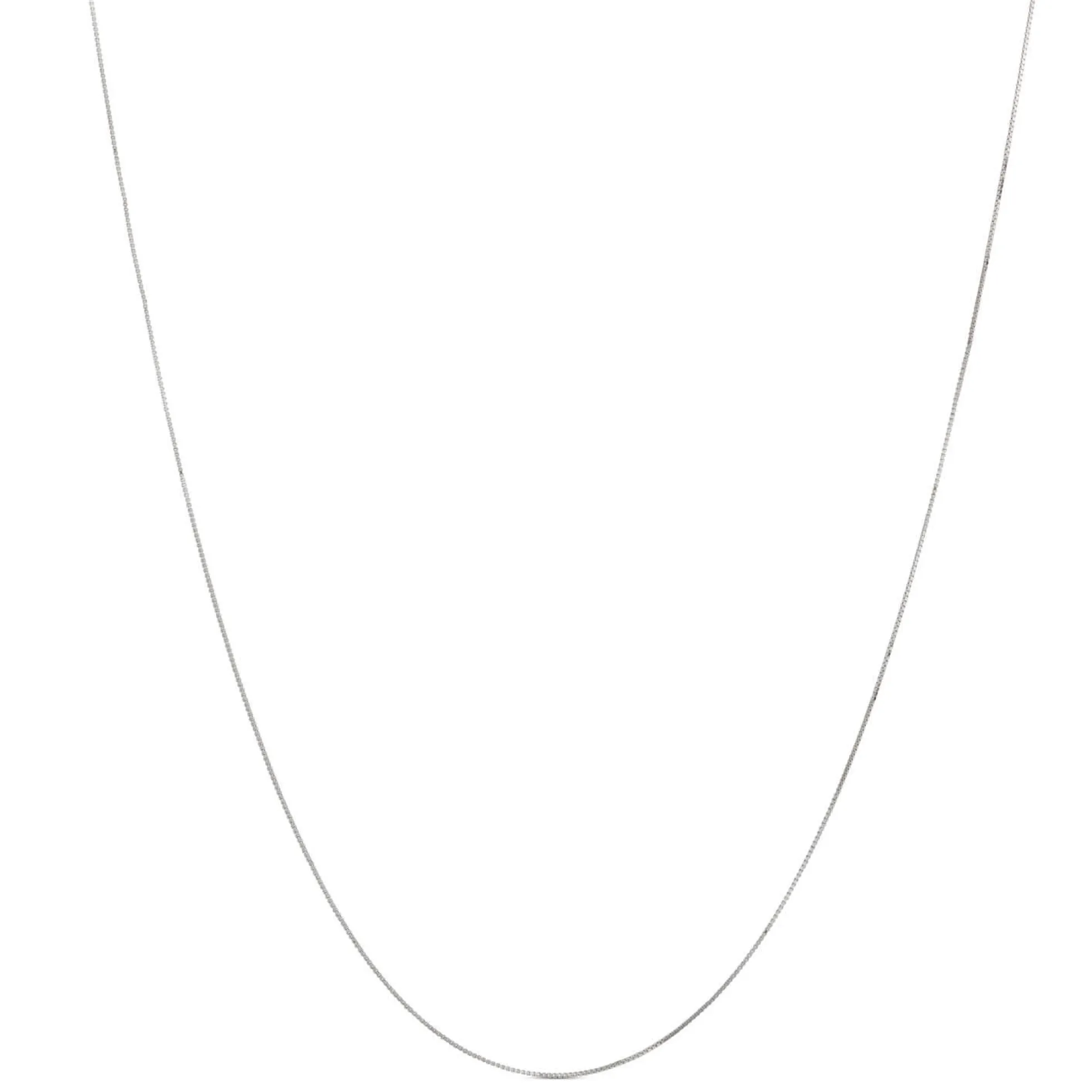 18-Inch Box Chain Necklace, 14K White Gold