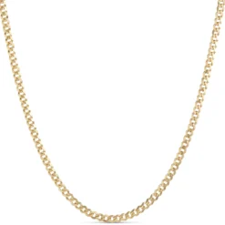 24-Inch Cuban Link Chain, 14K Yellow Gold
