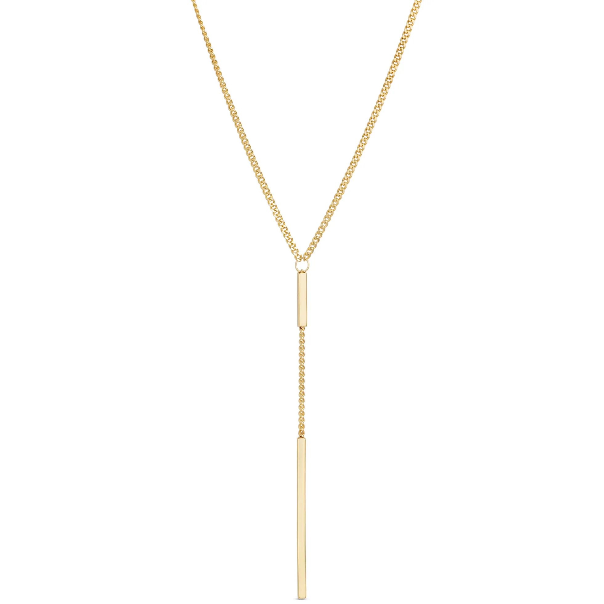 18-Inch Double Bar Gold Necklace, 14K Yellow Gold
