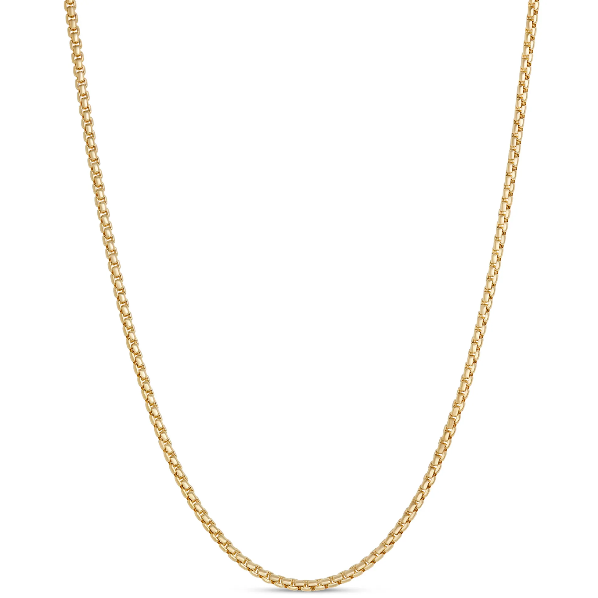 18-Inch Hollow Round Link Necklace, 14K Yellow Gold