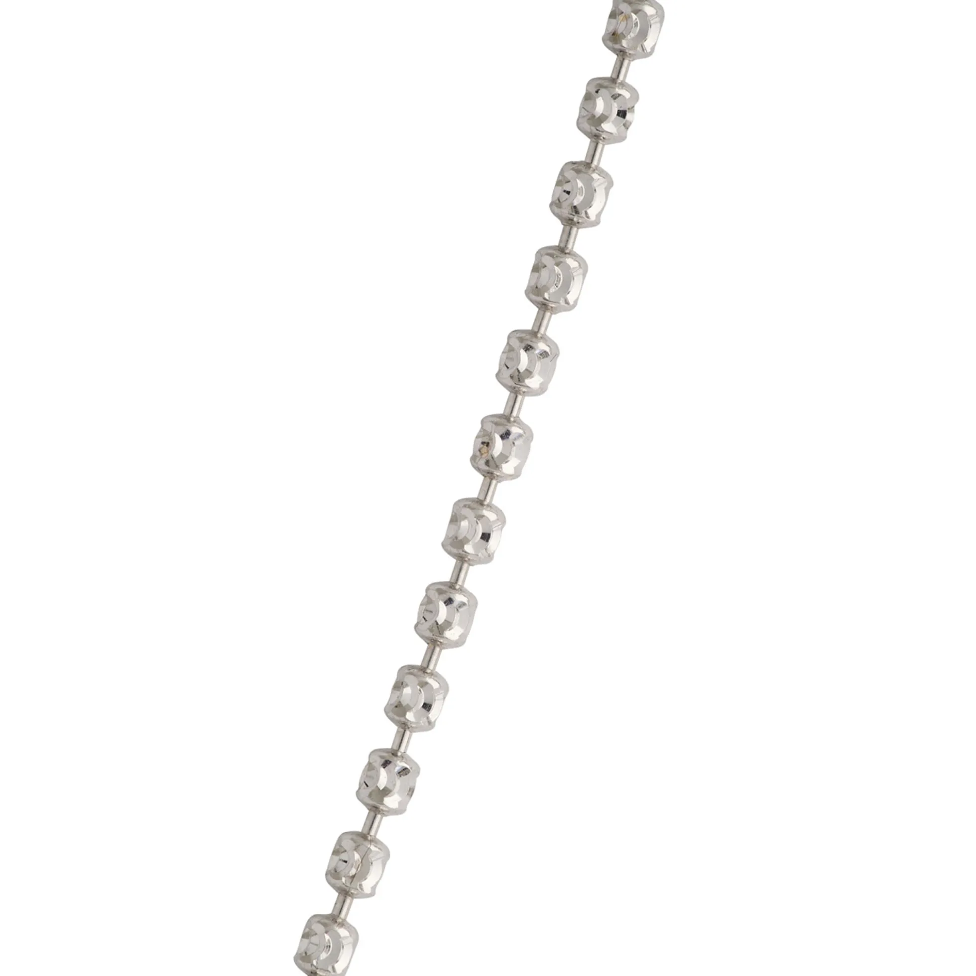 18-Inch Mooncut Bead Necklace, 14K White Gold