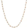18-Inch Oval Link Diamond Cut Neck Chain, 14K White and Yellow Gold