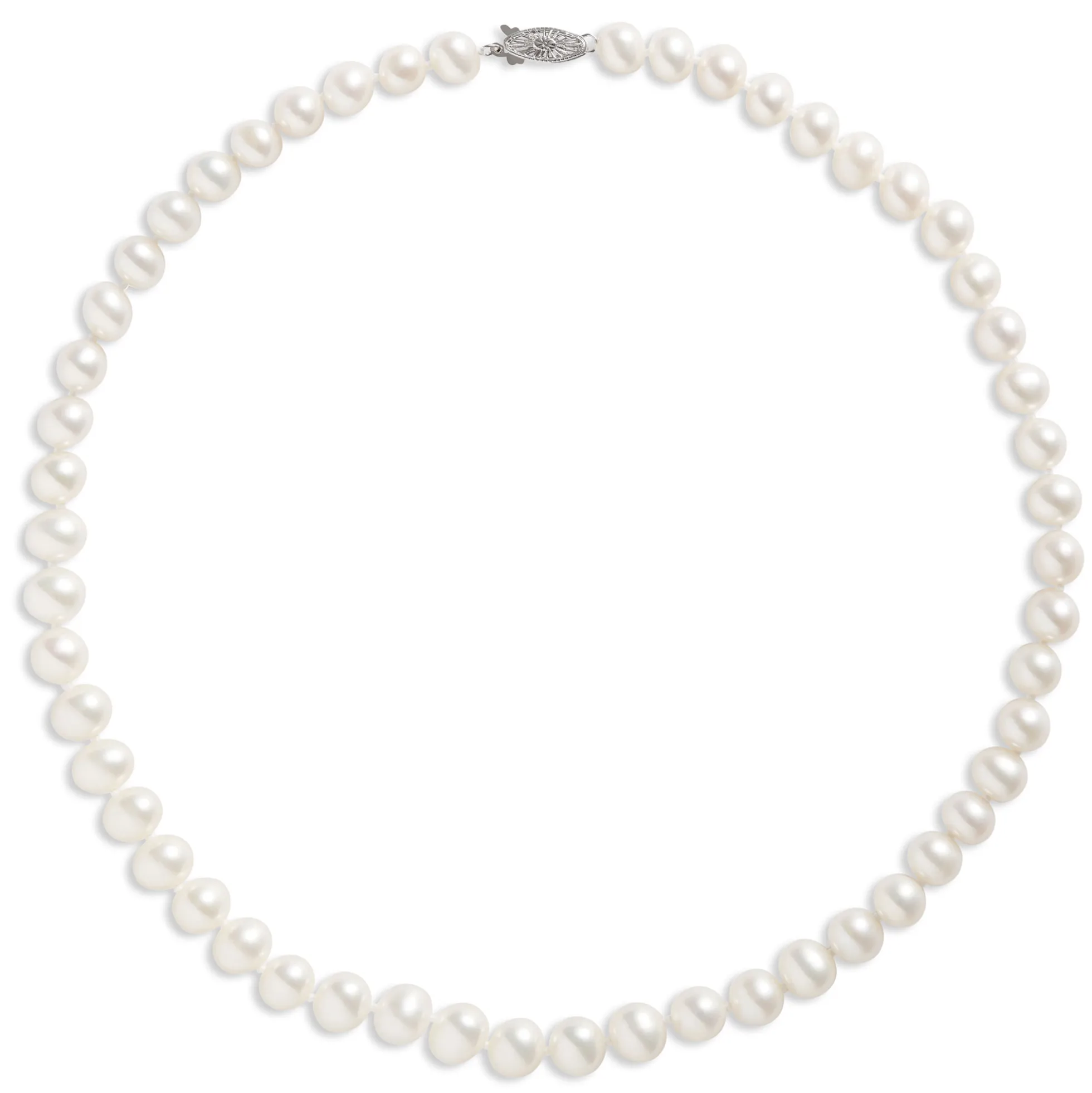 18-Inch Pearl Necklace, 14K White Gold