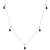 18-Inch Pear Shaped Sapphire Necklace, 14K White Gold