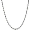 24-Inch Rope Link Necklace, 14K White Gold