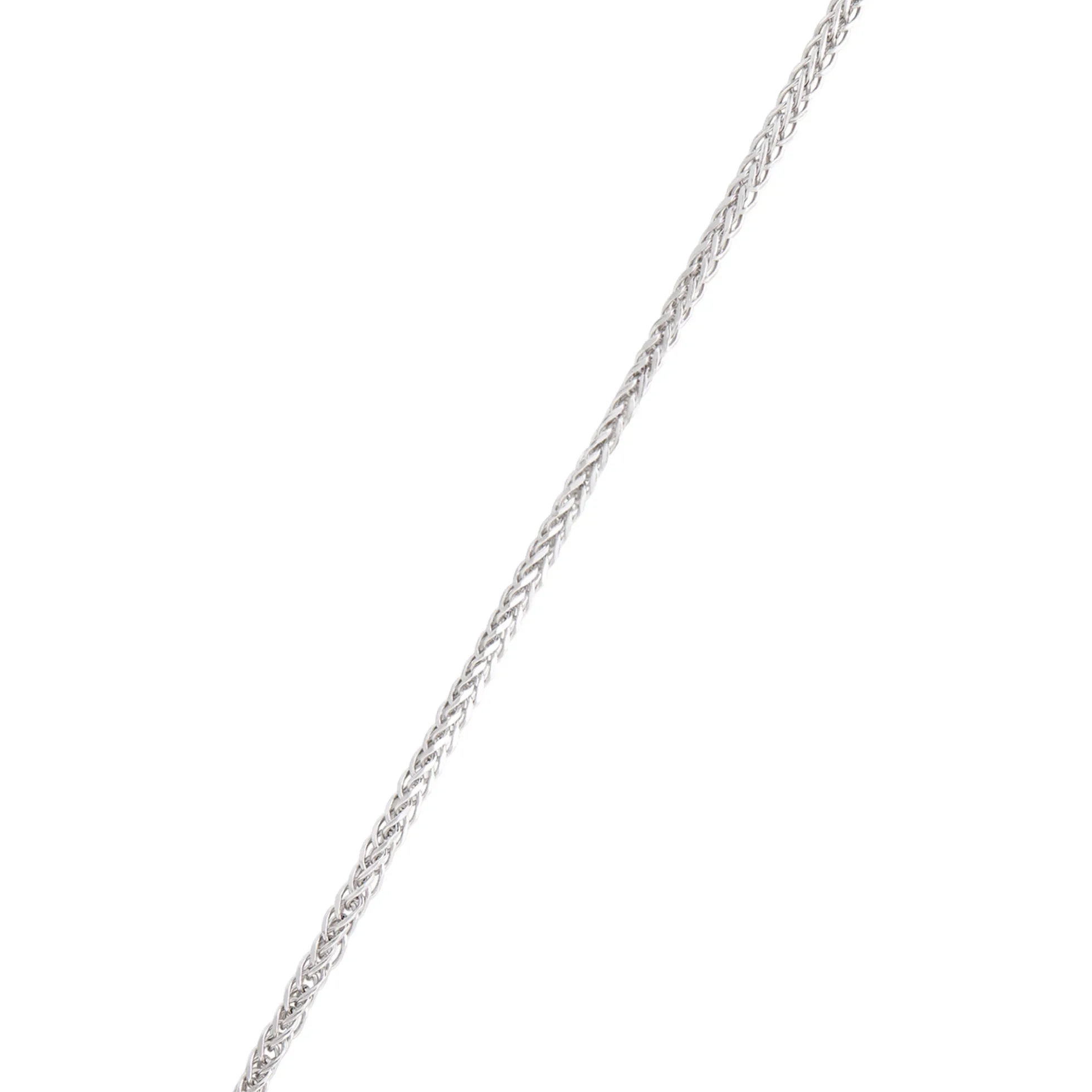 18-Inch Round Wheat Chain Necklace, 14K White Gold