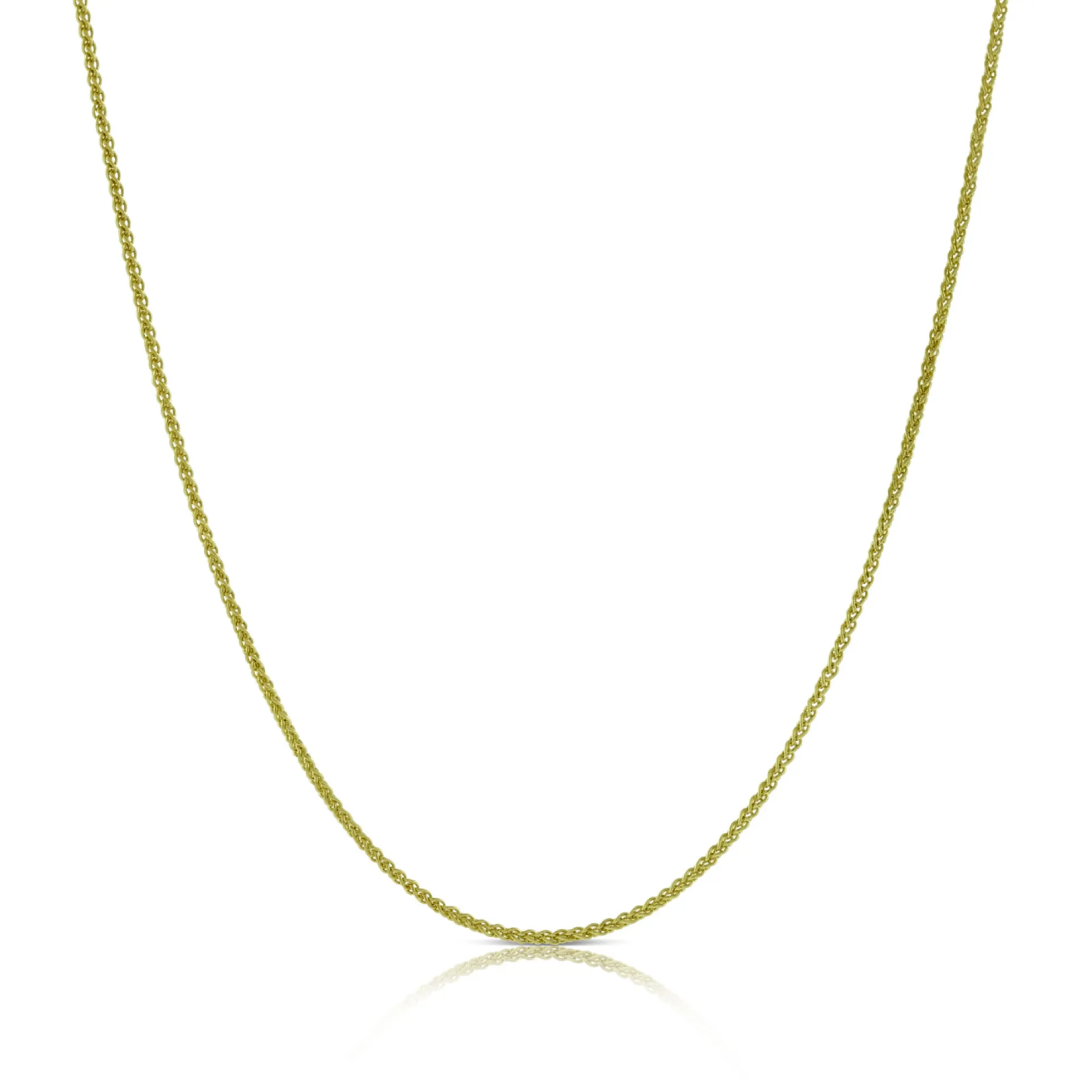 18-Inch Round Wheat Chain Necklace, 14K Yellow Gold