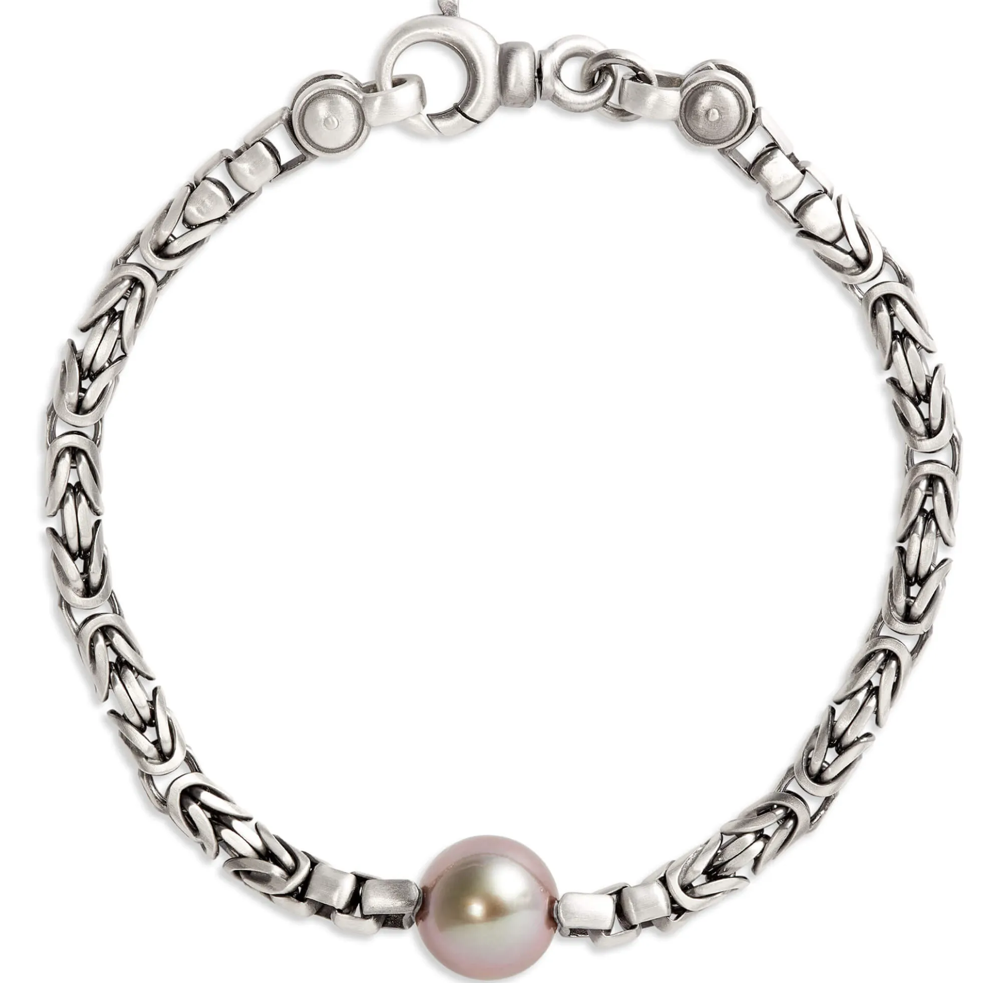 8.5-Inch Ruthenium and Pearl Bracelet