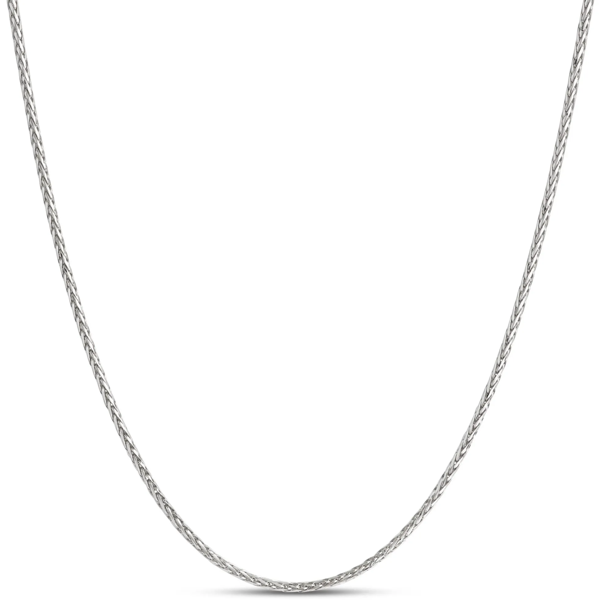 22-Inch Spiga Link Necklace, 14K White Gold