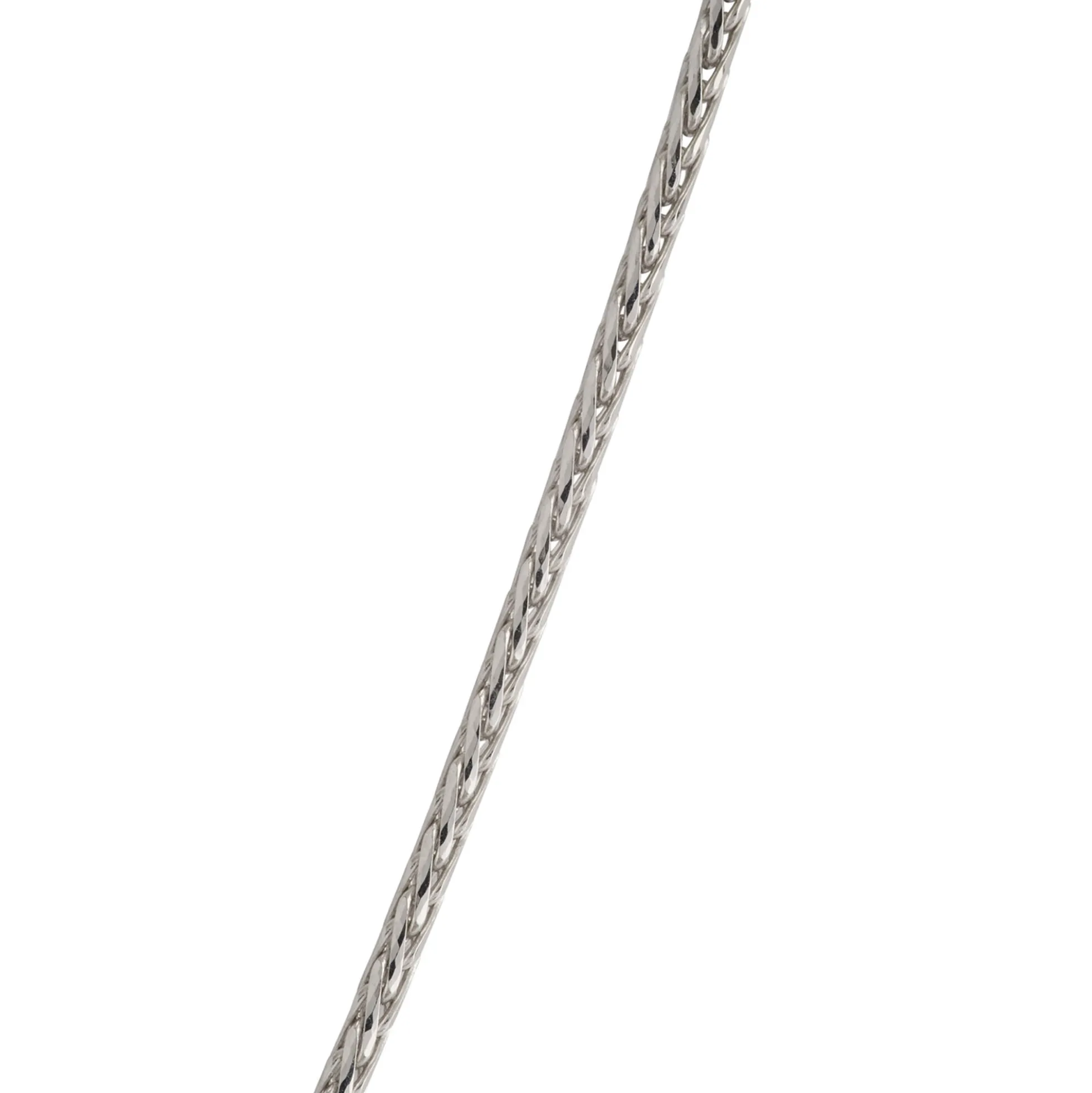 22-Inch Spiga Link Necklace, 14K White Gold