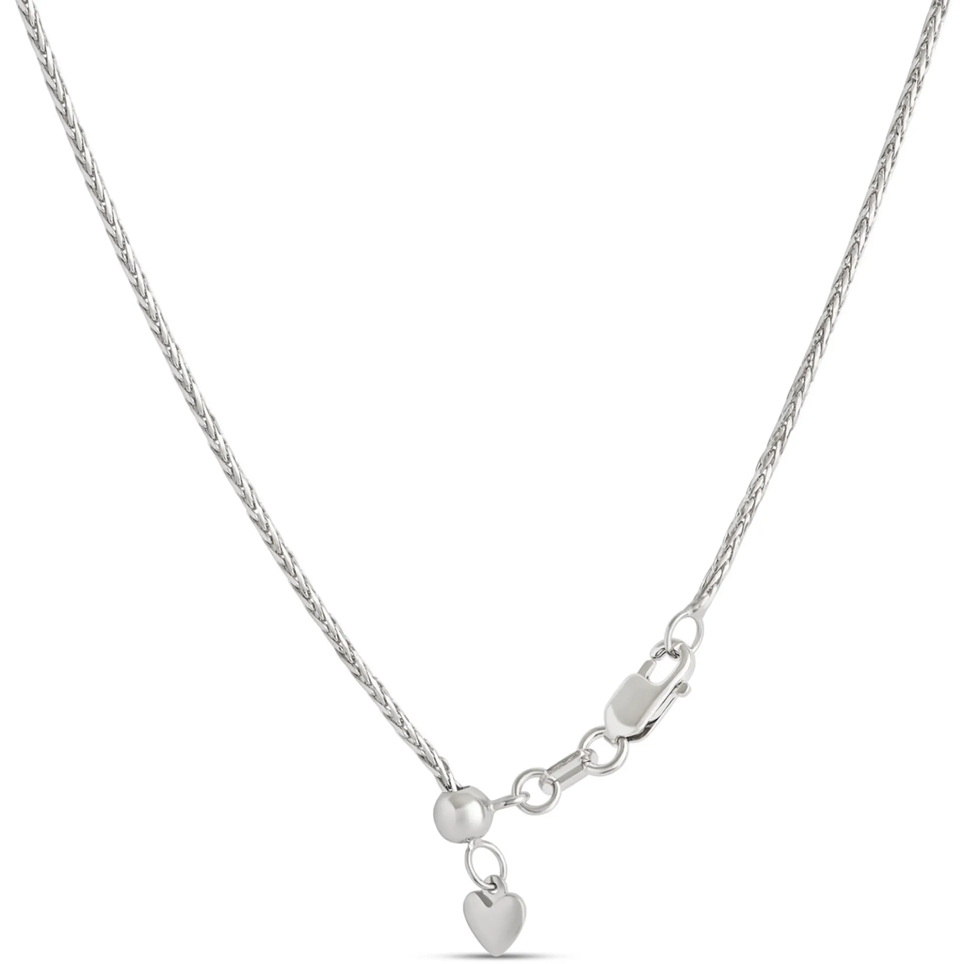 22-Inch Spiga Link Necklace, 14K White Gold