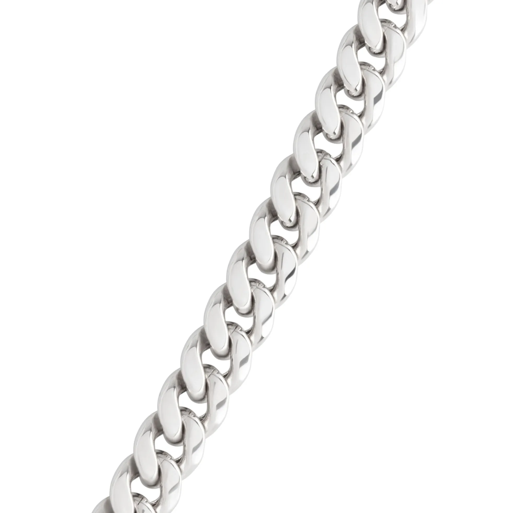 24-Inch Toscano Cuban Link Chain, 14K White Gold
