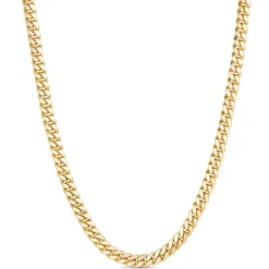 24-Inch Toscano Cuban Link Chain, 14K Yellow Gold