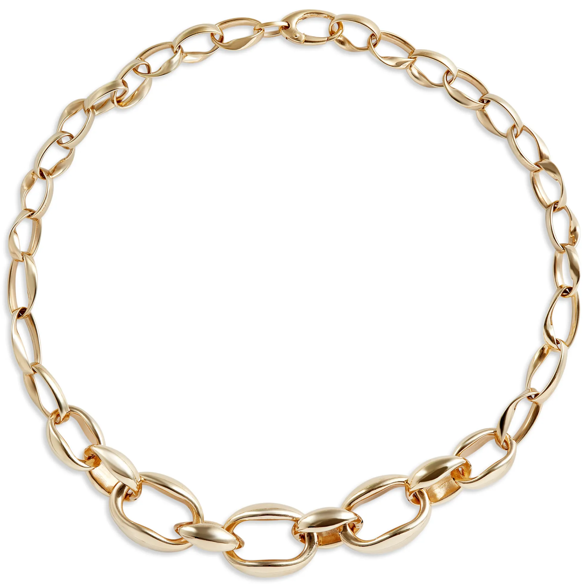 18-Inch Toscano Oval Link Necklace, 14K Yellow Gold