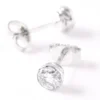 Invisible Bezel Classic Round Diamond Studs, 1 Carat, 14K White Gold