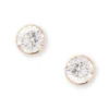Invisible Bezel Classic Round Diamond Studs, 1 Carat, 14K Yellow Gold